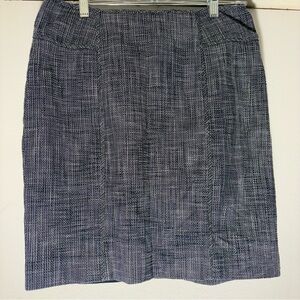 Banana Republic Elegant Tweed Navy Blue Pencil Skirt SZ 6